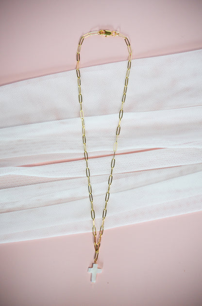 Grace Necklace | Cross Pendant Gold Chain