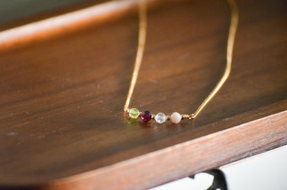 Mila Dainty Birthstone Chain | Gold-Filled Natural Gemstone Necklace