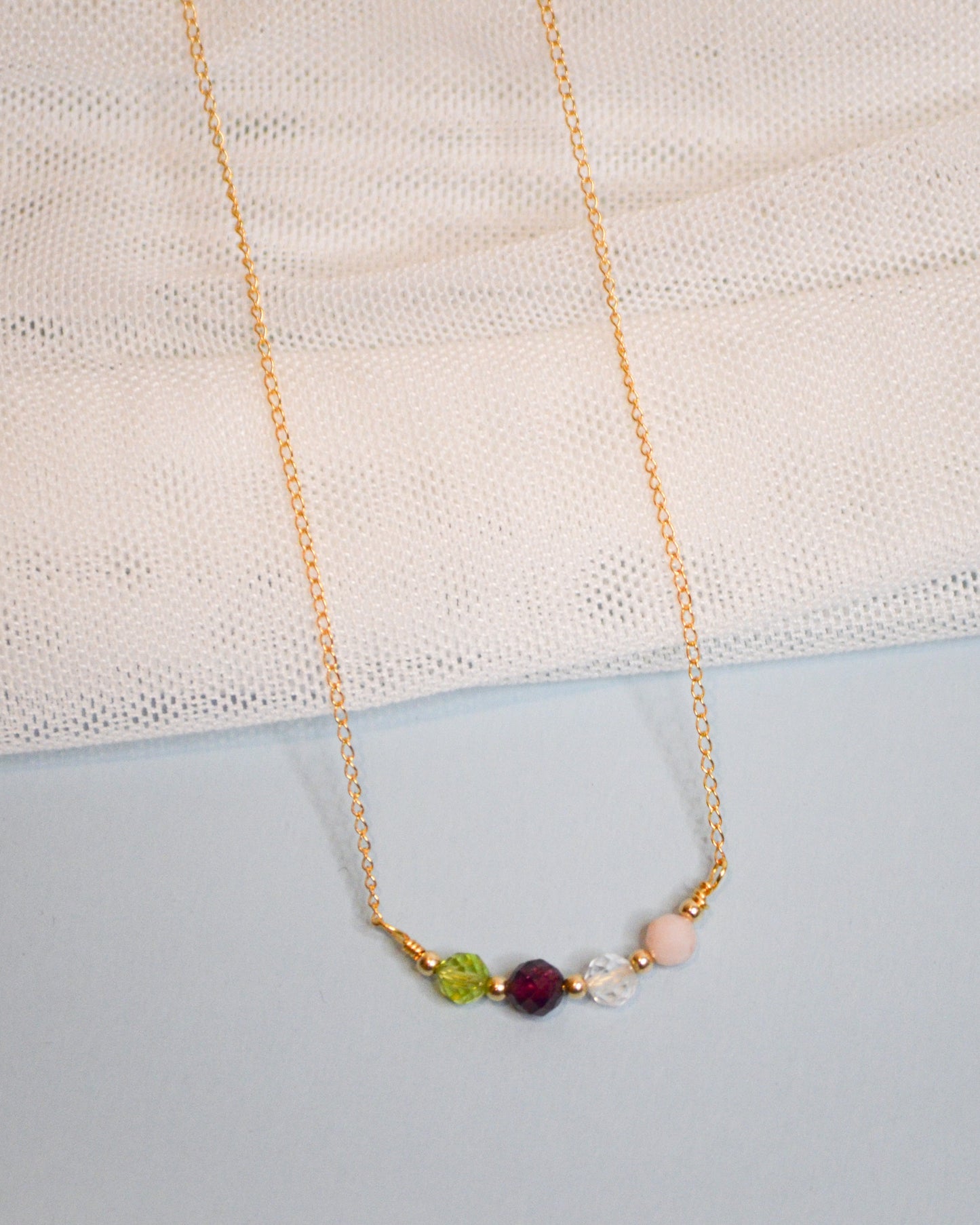 Mila Dainty Birthstone Chain | Gold-Filled Natural Gemstone Necklace